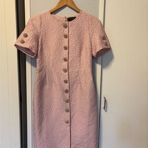 Chic Pink Button-Down Midi Dress